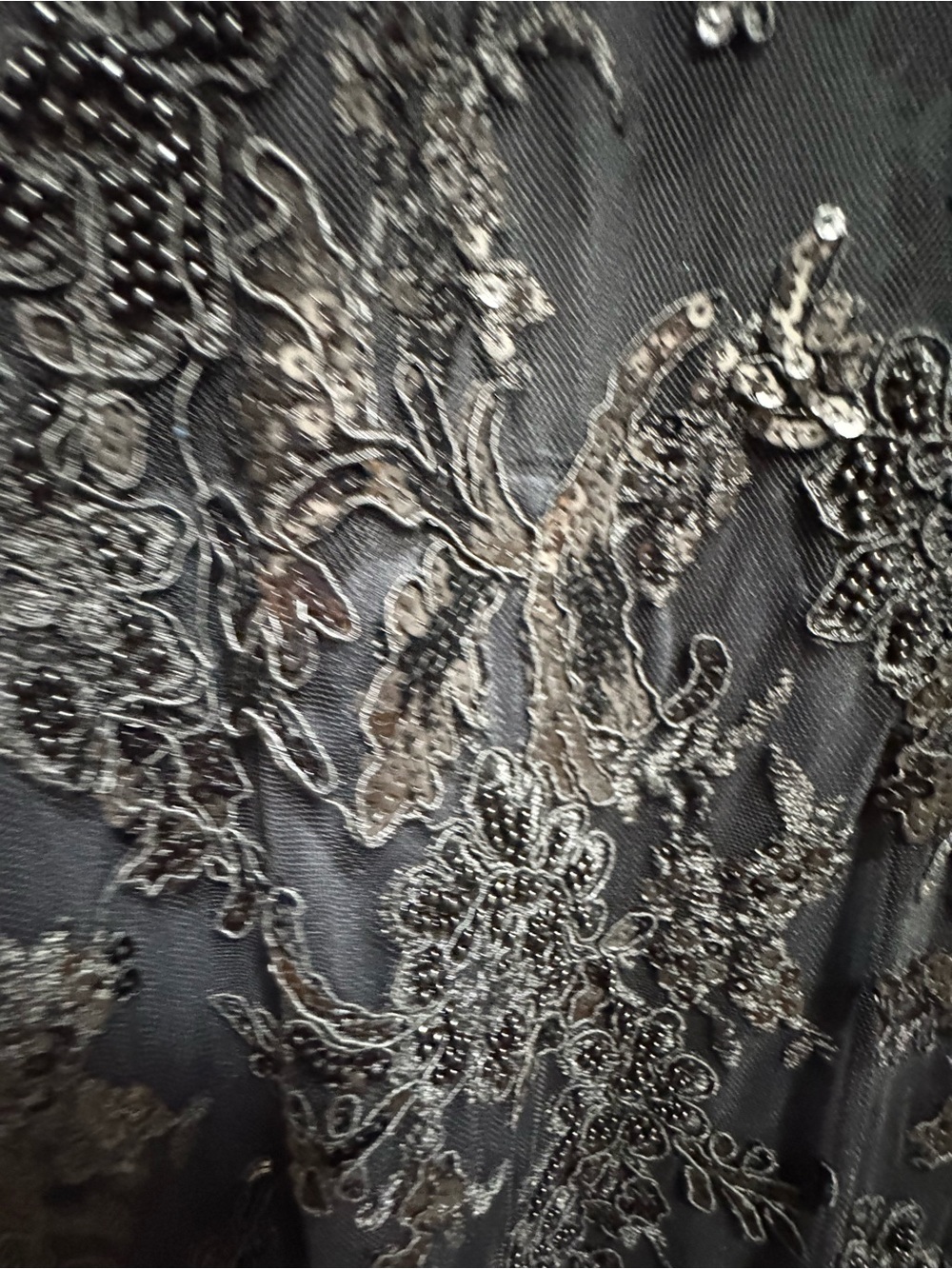 Alice + Olivia Black Strapless Lace & Faux Leather long gown